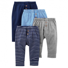 Carter's Kit de Calça Masculina Azul Marinho Listrado Simple Joys (Contém 4)